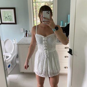 Hollister white lace romper - size M